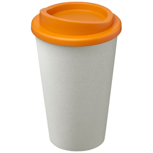 Gobelet publicitaire recyclé 350ml Americano® Blanc / Orange
